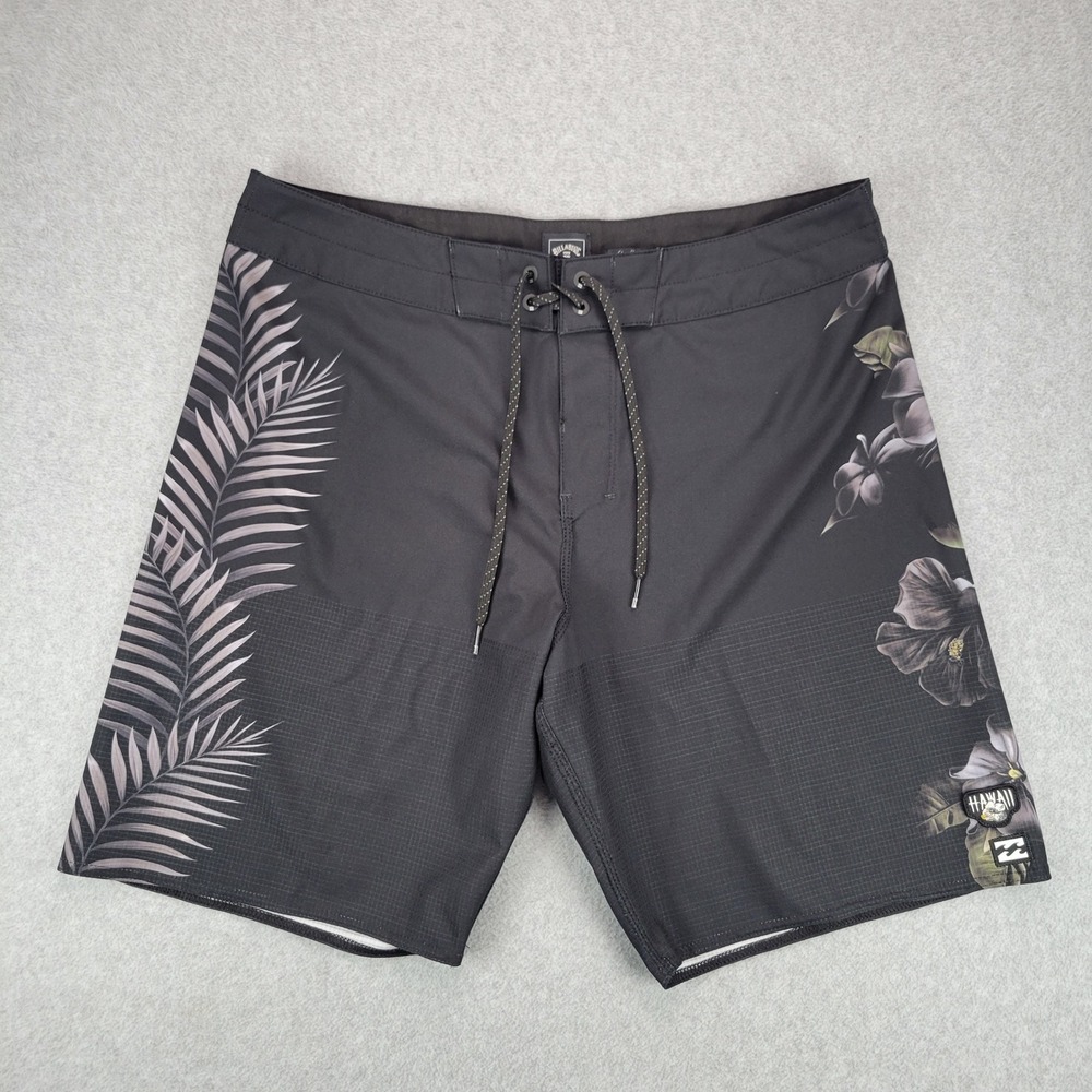 Billabong Board Shorts Men 33 Black Kamea Lazarus D Bah Airlight Floral Surf